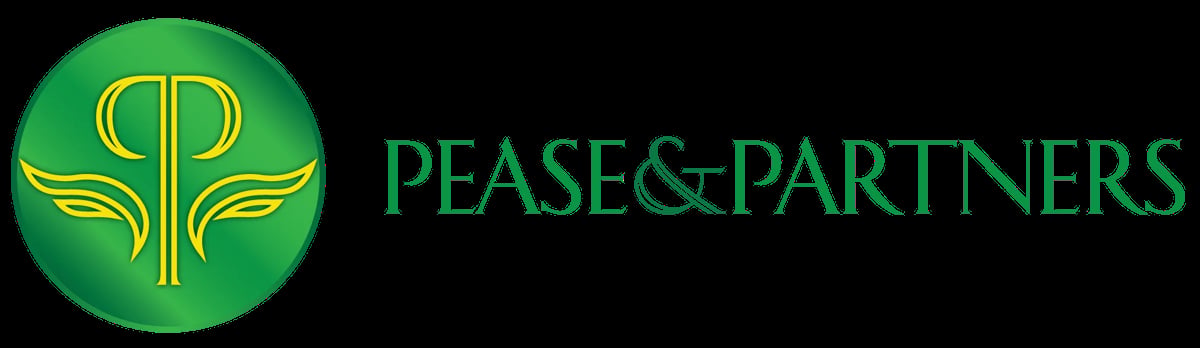 Peace and Partners logo featuring a green circle with gold winged emblem and text